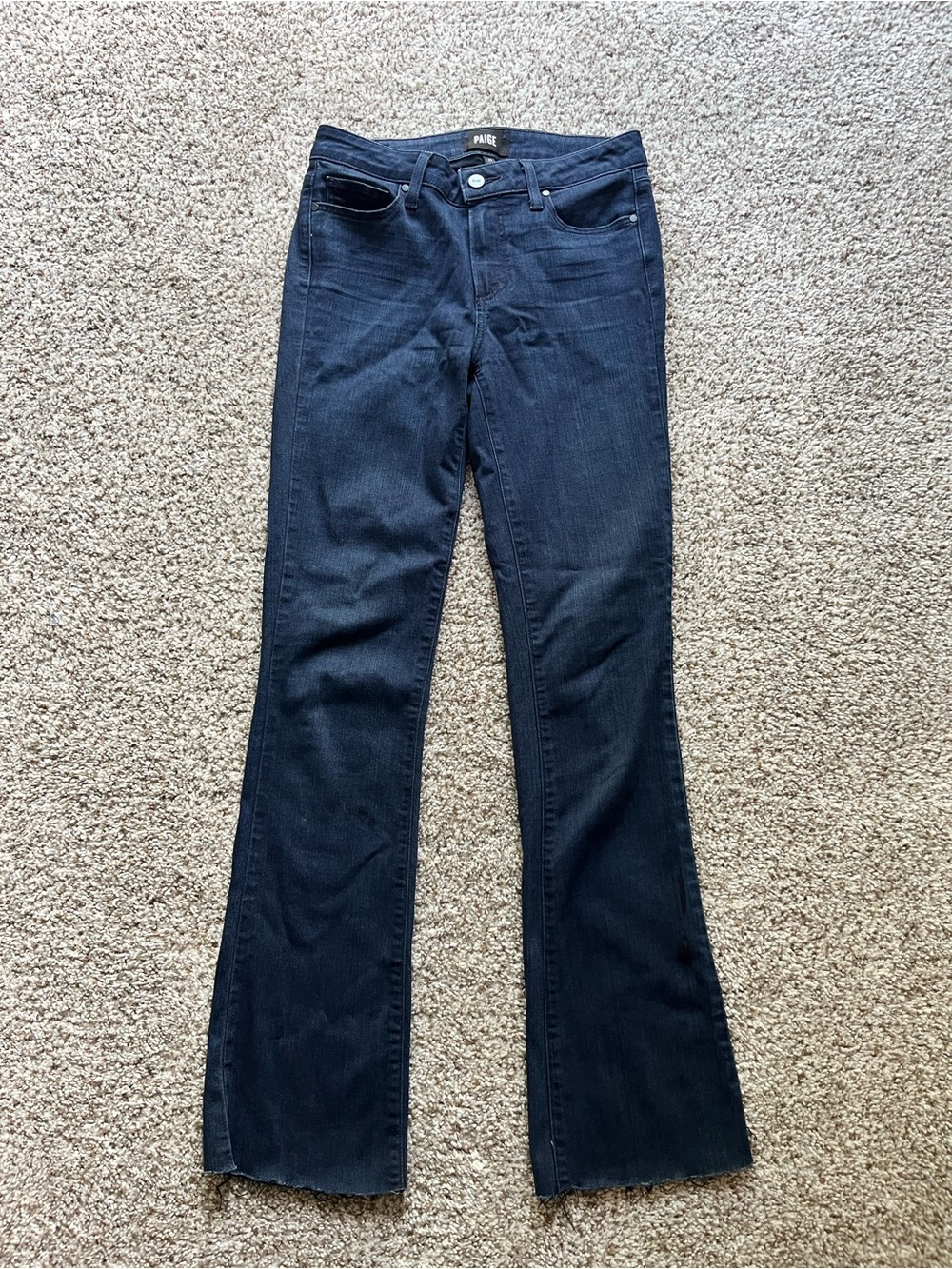 PAIGE Black Flared Jeans with Subtle Fade